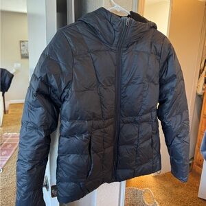 Black Puffer Jacket with Hood Small